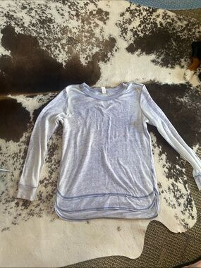 GreenTea Pale Blue Heathered Long Sleeve Tunic